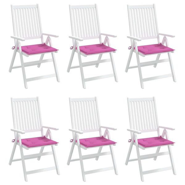vidaXL Coussins de chaise de jardin lot de 6 rose 50x50x4 cm tissu