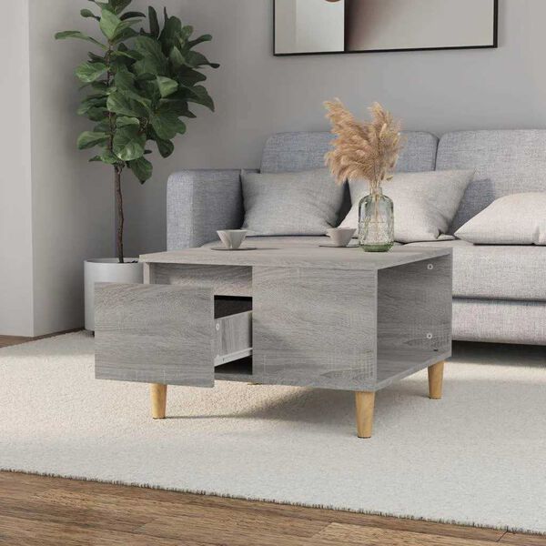 vidaXL Table basse sonoma gris 55x55x36,5 cm bois d'ing&eacute;nierie
