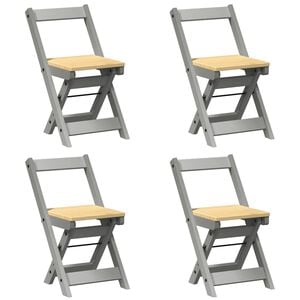 vidaXL Chaises pliantes 4 pi&egrave;ces &laquo; Corona &raquo; en pin massif gris