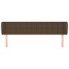 vidaXL T&ecirc;te de lit avec oreilles Marron fonc&eacute; 163x23x78/88 cm Tissu