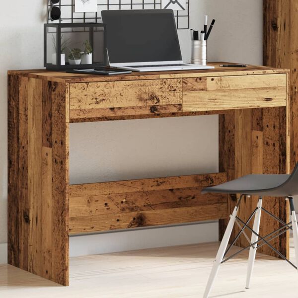 vidaXL Bureau vieux bois 101x50x76,5 cm bois d'ingénierie