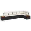 vidaXL Ensemble de canap&eacute; de jardin 6 pc Noir Poly rotin