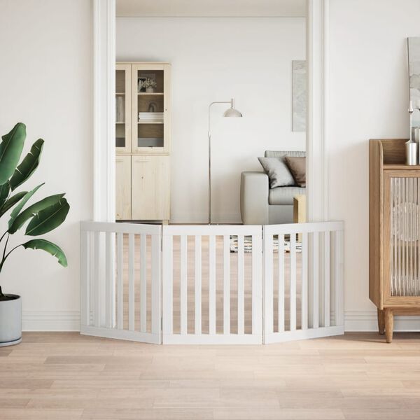 vidaXL Barri&egrave;re pour chien pliable 3 panneaux 150 cm bois de peuplier