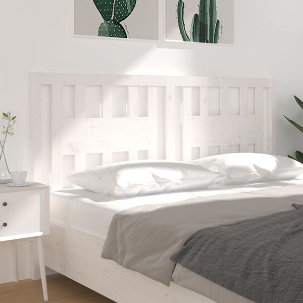 vidaXL T&ecirc;te de lit Blanc 206x4x100 cm Bois massif de pin