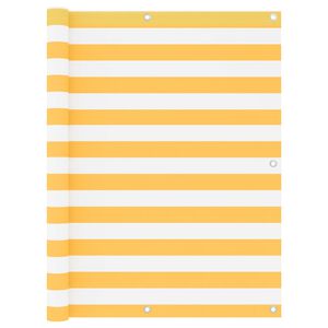 vidaXL &Eacute;cran de balcon Blanc et jaune 120x500 cm Tissu Oxford
