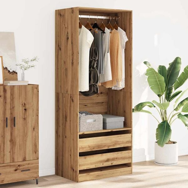 vidaXL Garde-robe ch&ecirc;ne artisanal 80x50x200 cm bois d'ing&eacute;nierie