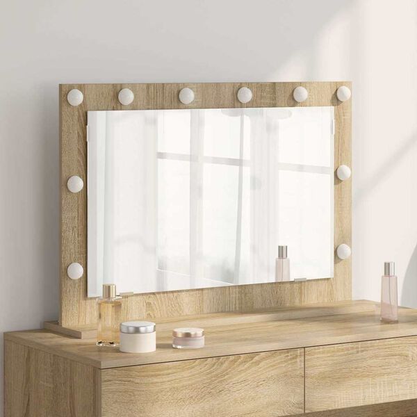 vidaXL Miroir de vanité avec miroir Chêne Sonoma 80 x 55 x 18 cm