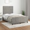 vidaXL Cadre de lit sans matelas gris clair 120x190 cm velours