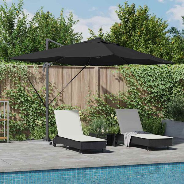 vidaXL Parasol Noir 352 x 251 x 265 cm Polyester et Aluminium