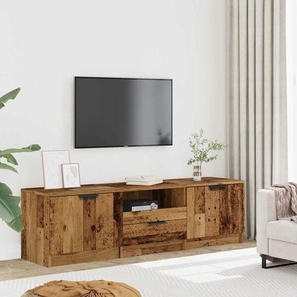 vidaXL Meuble TV vieux bois 140x35x40 cm bois d'ing&eacute;nierie
