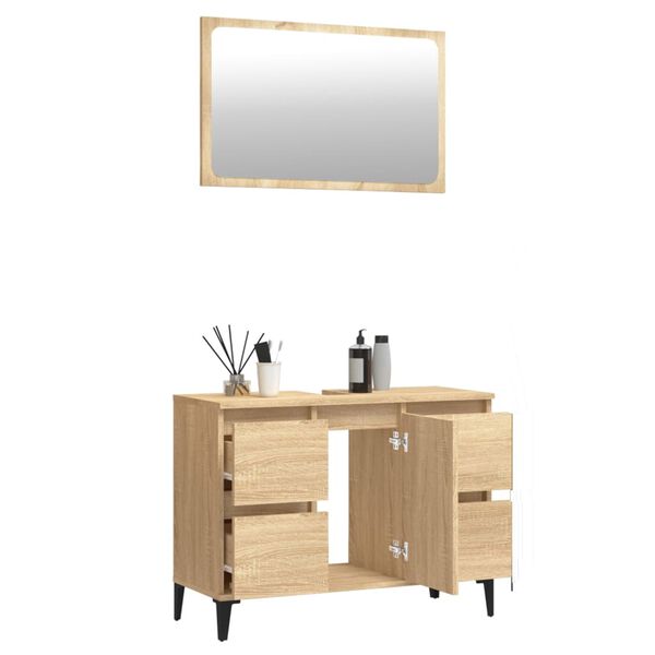 vidaXL Ensemble de meubles de salle de bain 2 pcs ch&ecirc;ne sonoma