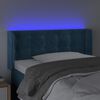 vidaXL T&ecirc;te de lit &agrave; LED Bleu fonc&eacute; 93x16x78/88 cm Velours