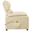 vidaXL Fauteuil de massage Cr&egrave;me Tissu