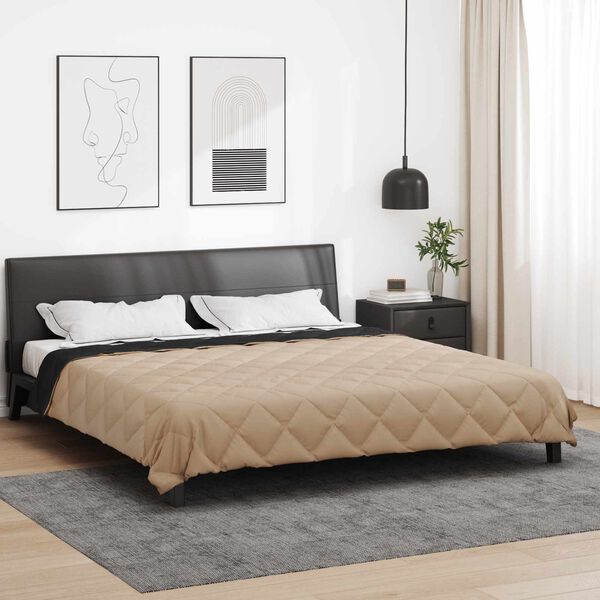 vidaXL Duvet complet toute l'ann&eacute;e Noir et Taupe 240 x 200 cm
