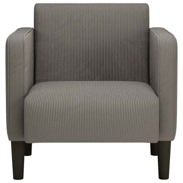vidaXL Canap&eacute;-chaise accoudoirs gris clair 54 cm tissu velours c&ocirc;tel&eacute;