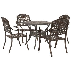 vidaXL Ensemble de tables de jardin 5 pcs Bronze Aluminium coul&eacute;