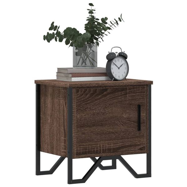 vidaXL Table de chevet ch&ecirc;ne marron 40x30x40 cm bois d'ing&eacute;nierie
