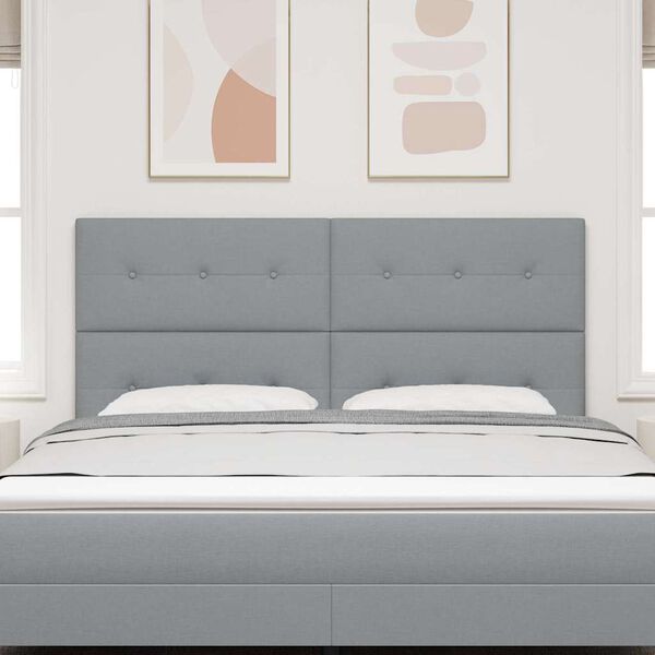 vidaXL T&ecirc;te de lit r&eacute;glable en hauteur Gris clair 180 cm tissu