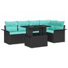vidaXL Ensemble de canap&eacute; de jardin avec coussin 6 pcs Noir Poly rotin