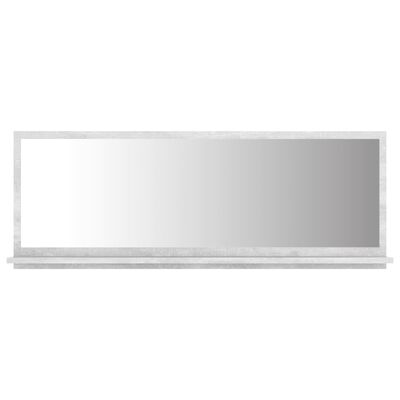 vidaXL Miroir de salle de bain Gris béton 100x10,5x37 cm Aggloméré