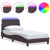 vidaXL Cadre de lit sans matelas Hanko marron fonc&eacute; 90x190 cm tissu