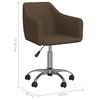 vidaXL Chaises pivotantes &agrave; manger lot de 2 marron fonc&eacute; tissu