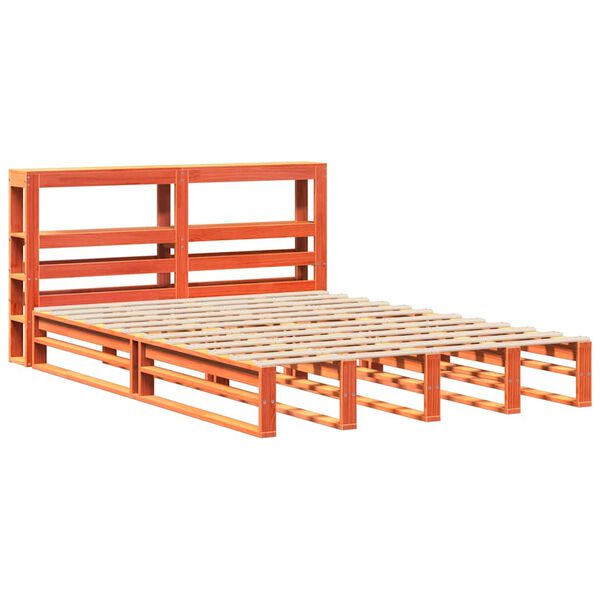 vidaXL Cadre de lit sans matelas cire marron 150x200cm bois pin massif