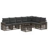 vidaXL Ensemble de canap&eacute; de jardin 8 pc Gris et Gris fonc&eacute; polyrotin
