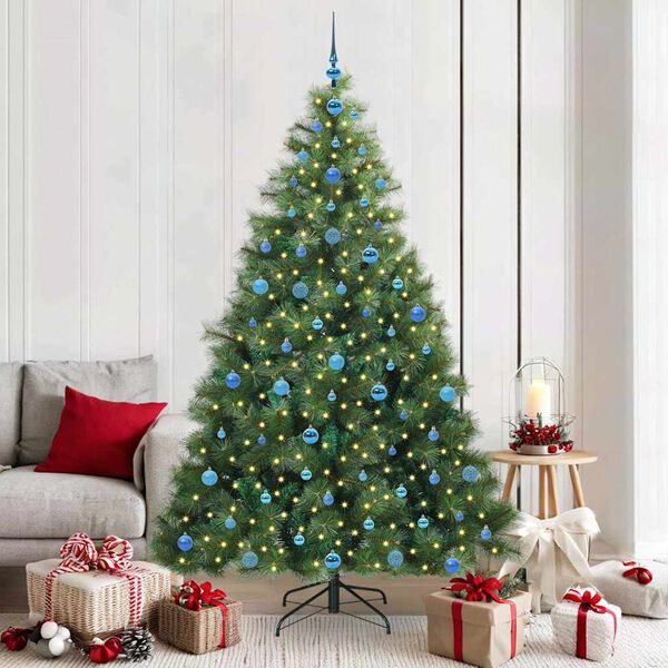 vidaXL Sapin de No&euml;l artificiel avec 300 LED Vert 210 cm PE et PVC