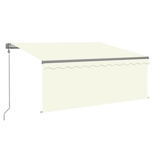 vidaXL Auvent automatique store capteur de vent et LED 3x2,5 m Cr&egrave;me