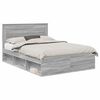 vidaXL Cadre de lit Gris Sonoma 140 x 200 cm Pin massif