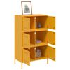 vidaXL Buffet haut jaune moutarde 68x39x113 cm acier