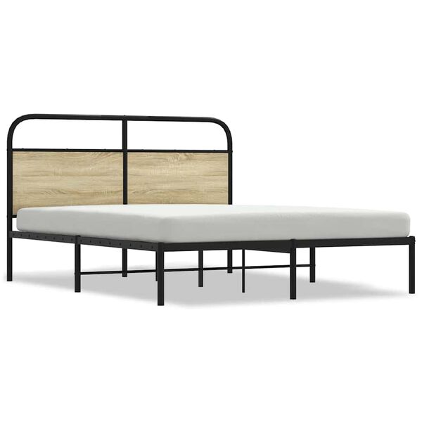 vidaXL Cadre de lit sans matelas 150x200 cm ch&ecirc;ne sonoma