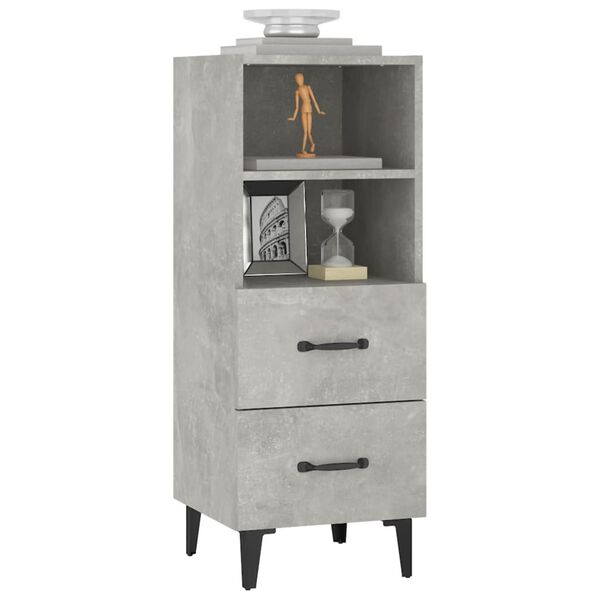 vidaXL Buffet Gris b&eacute;ton 34,5x34x90 cm Bois d'ing&eacute;nierie