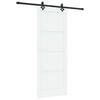 vidaXL Porte coulissante 83 x 211 cm Bois d'ing&eacute;nierie Blanc et noir