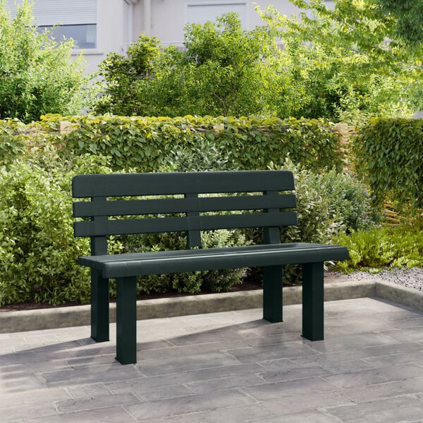 vidaXL Banc de jardin vert 110x52x71 cm polypropyl&egrave;ne