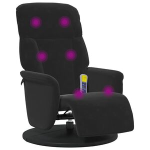 vidaXL Fauteuil de massage inclinable Noir 91 x 71 x 105 cm Velours