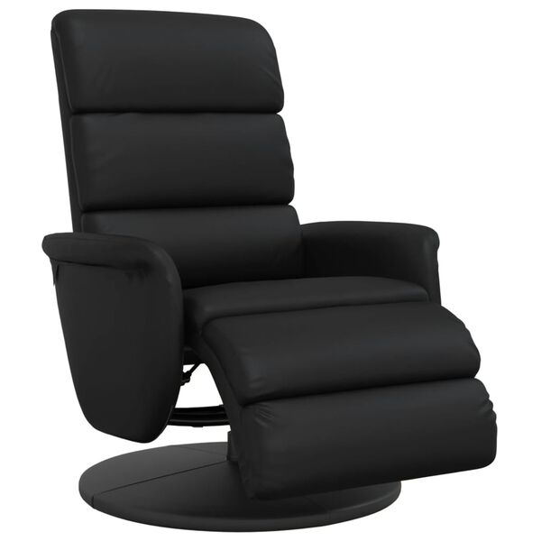 vidaXL Fauteuil inclinable avec repose-pieds noir similicuir