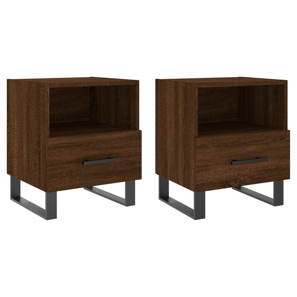 vidaXL Tables de chevet 2 pcs ch&ecirc;ne marron 40x35x47,5 cm