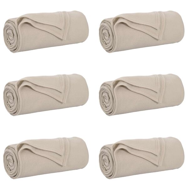 vidaXL Couvertures &agrave; jeter 6 pcs Beige 200 x 150 cm Toison