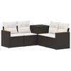 vidaXL Ensemble de Canap&eacute;s 5 pc Noir et blanc cr&egrave;me
