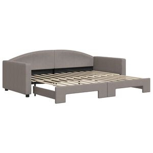vidaXL Lit de jour avec gigogne sans matelas taupe 90x200 cm