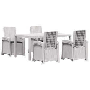 vidaXL Ensemble de salle &agrave; manger pour jardin 5 pc Blanc et anthracite