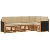 vidaXL Ensemble de canap&eacute; d'angle avec coussin 4 pcs Naturel