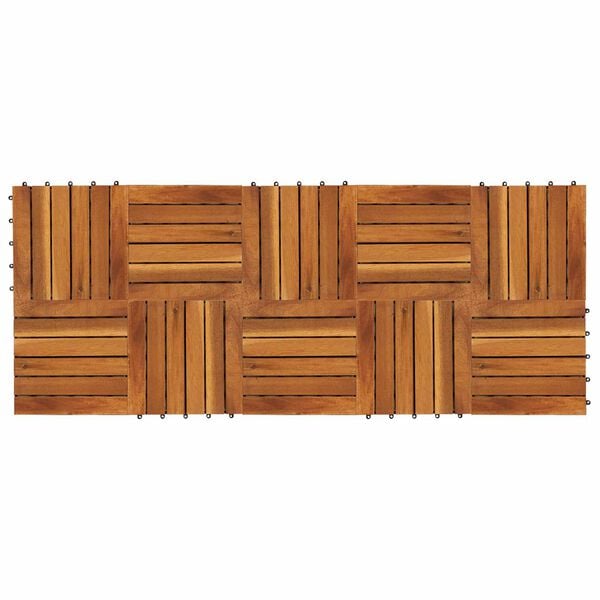vidaXL Carreau de terrasse 10 pcs Marron 30 x 30 cm Bois d'acacia
