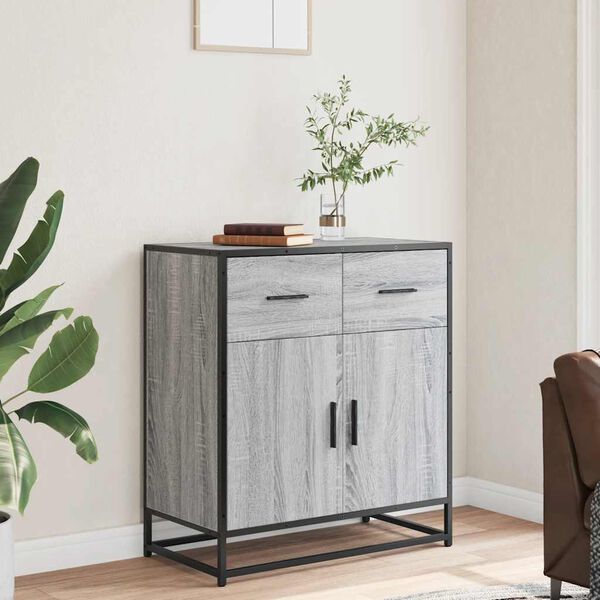 vidaXL Buffet sonoma gris 68x35x76 cm bois d'ing&eacute;nierie