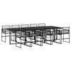 vidaXL Ensemble &agrave; manger de jardin 11 pcs coussins noir r&eacute;sine tress&eacute;e