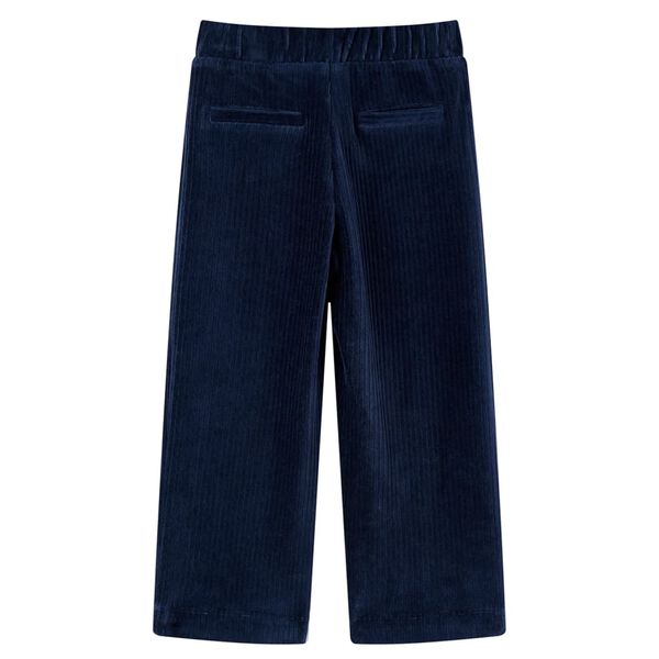 Pantalons pour enfants velours c&ocirc;tel&eacute; bleu marine 104