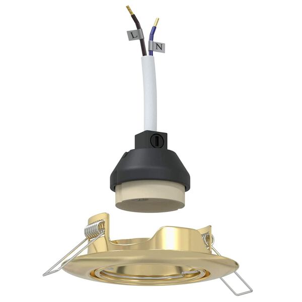 vidaXL Projecteur 12 pcs Dor&eacute; 9 x 9 x 2,5 cm M&eacute;tal