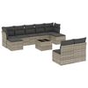 vidaXL Salon de jardin avec coussins 10 pcs gris clair r&eacute;sine tress&eacute;e
